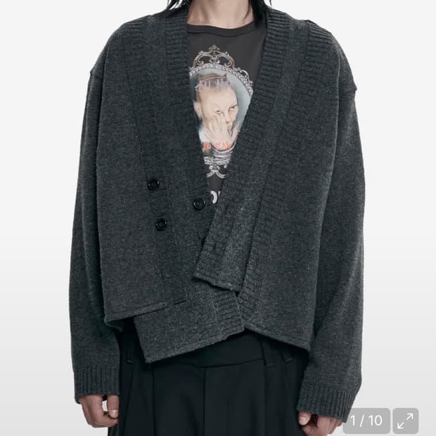 아조바이아조 더블 버튼 니트 가디건 