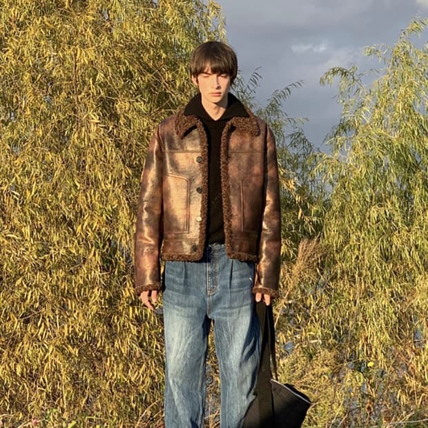 알렌느 리버시블 무스탕 가죽자켓