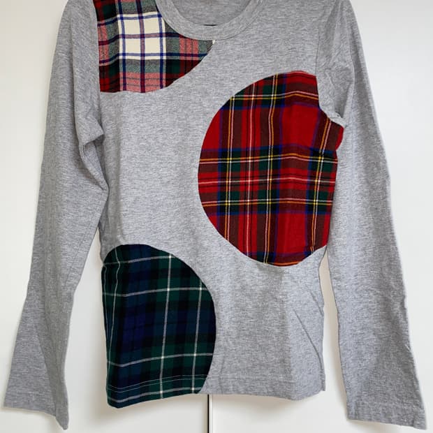 꼼데가르송 타탄체크 슬리브