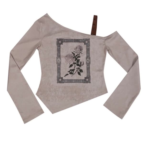 달링유어배드 one shoulder top beige