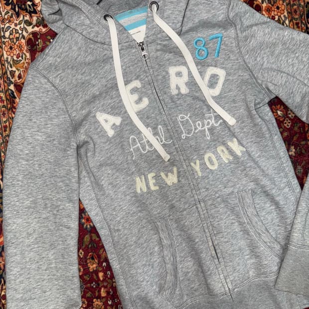 빈티지 슬림핏 그레이 y2k 후드집업