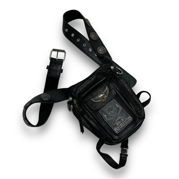 Biker Eagle Skull Stud Dark Belt