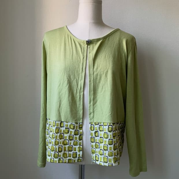 Lime Green One-Button Cardigan