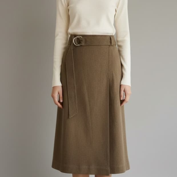 앤아더스토리즈 벨티드 코튼 스커트 66사이즈