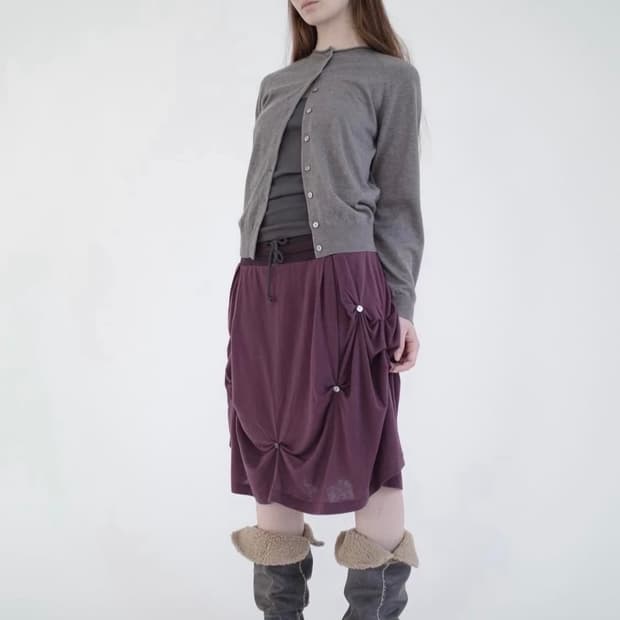 sankofa puella drape wool skirt