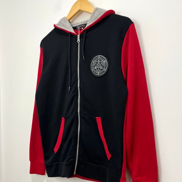 일본빈티지 락펑크 마법진 악마 패치 후드집업