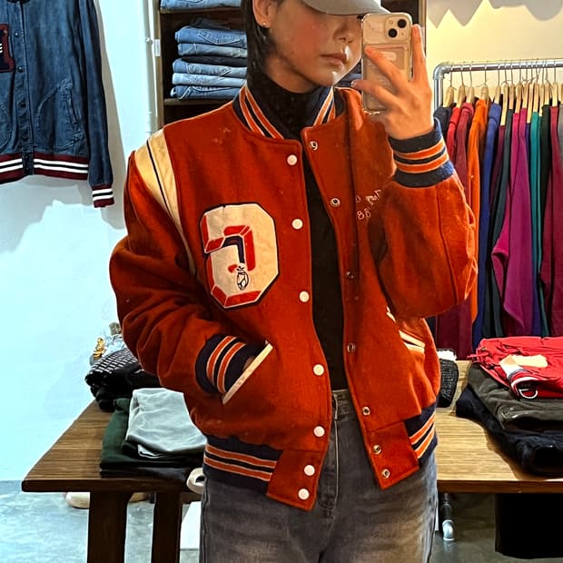 80s Hutches 울 바시티 자켓 (Made in USA)