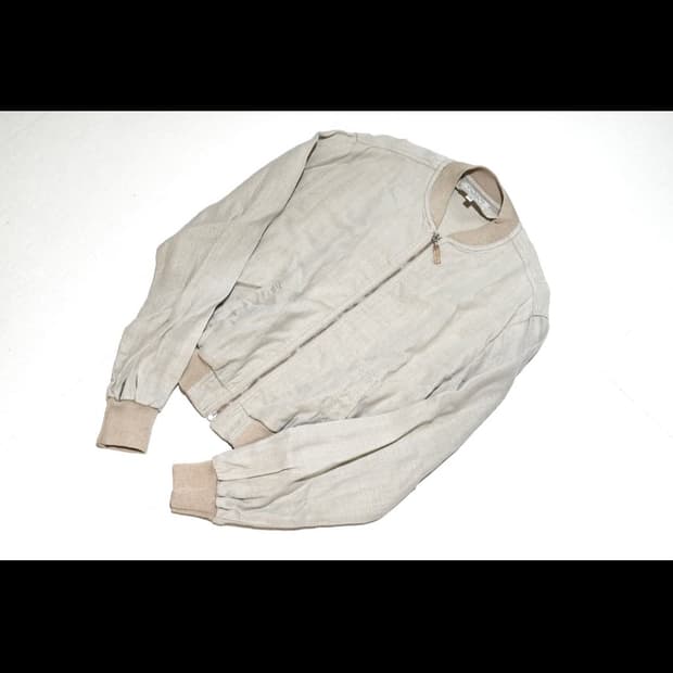 아르마니 린넨 봄버 블루종