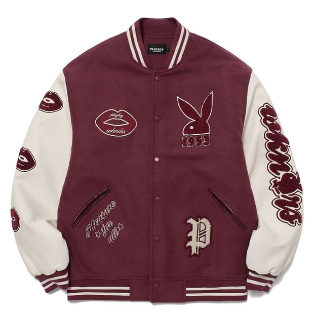 위캔더스 BUNNY GIRL VARSITY JACKET 바시티 자켓 핑크