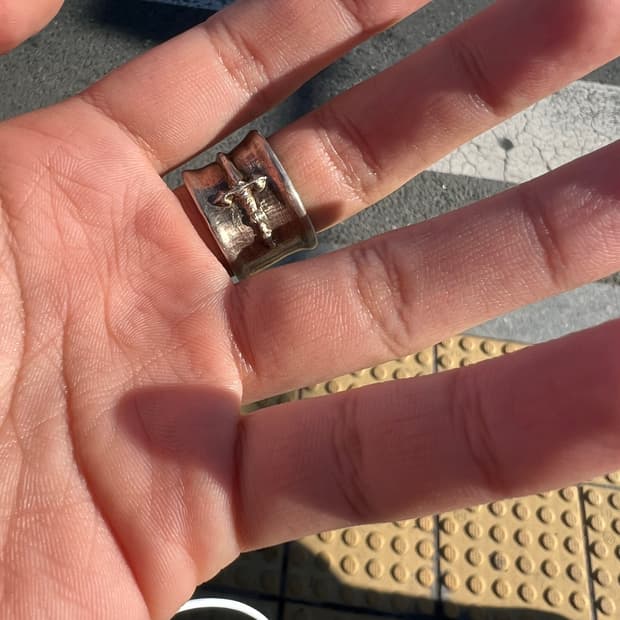 Handmade silver sword ring