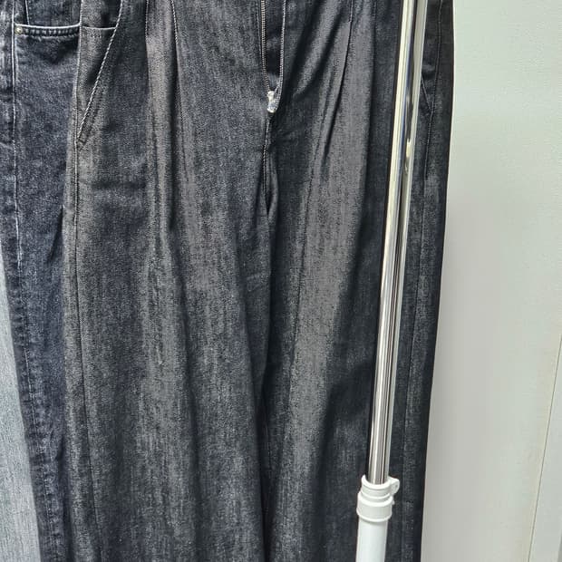 포트너스 투턱 와이드 블랙 진 L사이즈