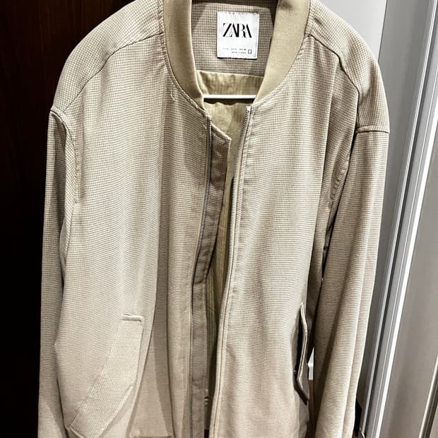 자라 체크 봄버 자켓