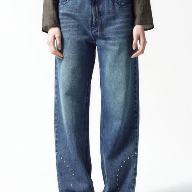 인사일런스 커빙 스터드 데님 블루