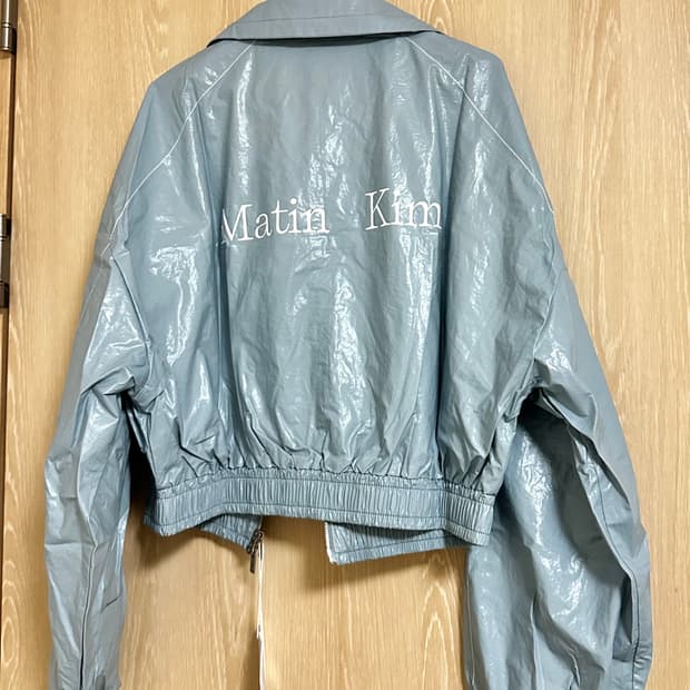 마뗑킴 코팅 블루종 블루 새상품 s