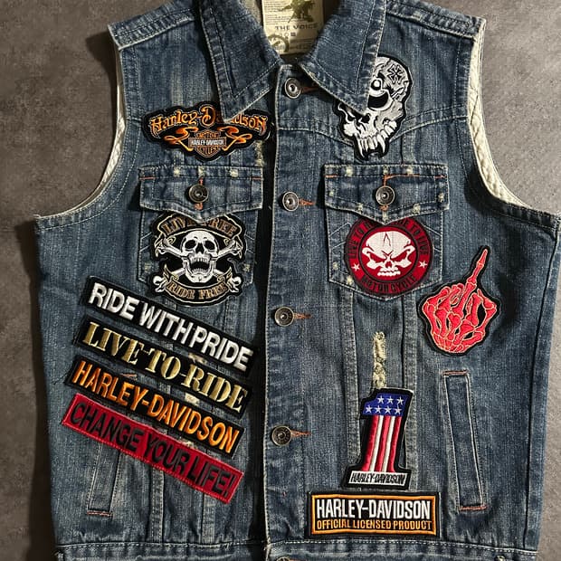 데님 베스트 패치 장식