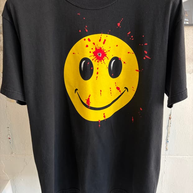 00s 스마일리 헤드샷 티셔츠