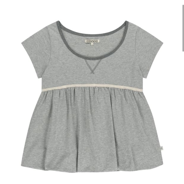 코이세이오 레이스 벌룬 티셔츠 멜란지 그레이 1사이즈