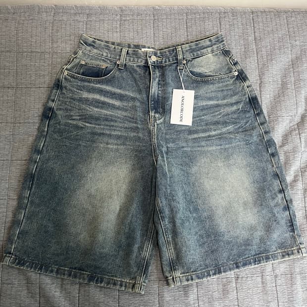 어널러코드 페이드 버뮤다 데님 팬츠 M (미디움블루)