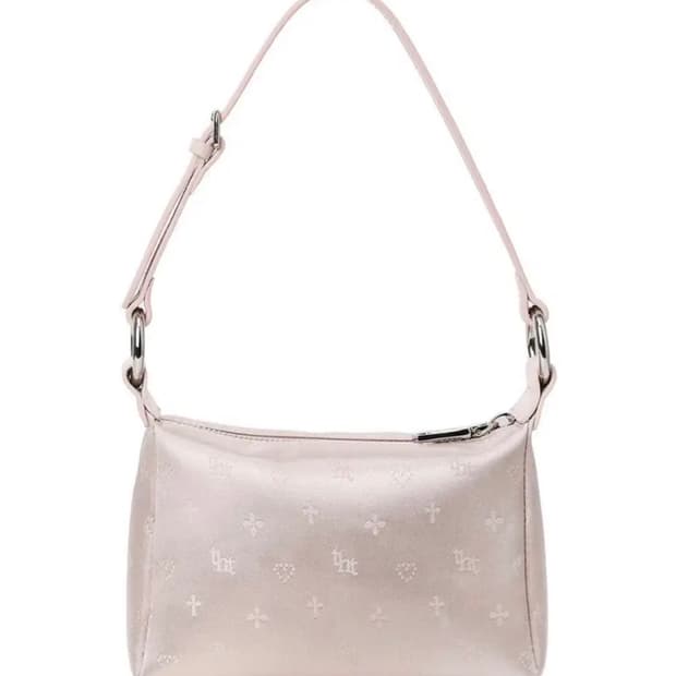 새상품) 쓰리타임즈 쓰탐 자카드 미니 백 핑크 자카드 미니백