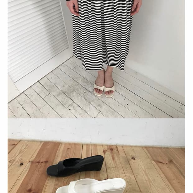 웨지 뮬 힐 샌들 250 블랙