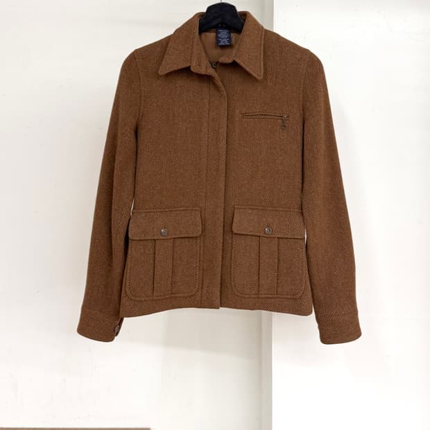 랄프로렌 브라운 울 블랜드 헤링본 블레이저