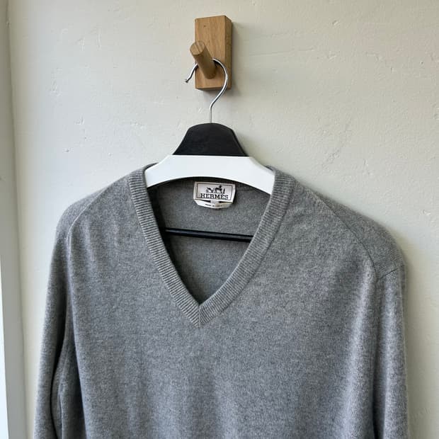 15248 - 에르메스 캐시미어 브이넥 니트 (캐시미어 100%)