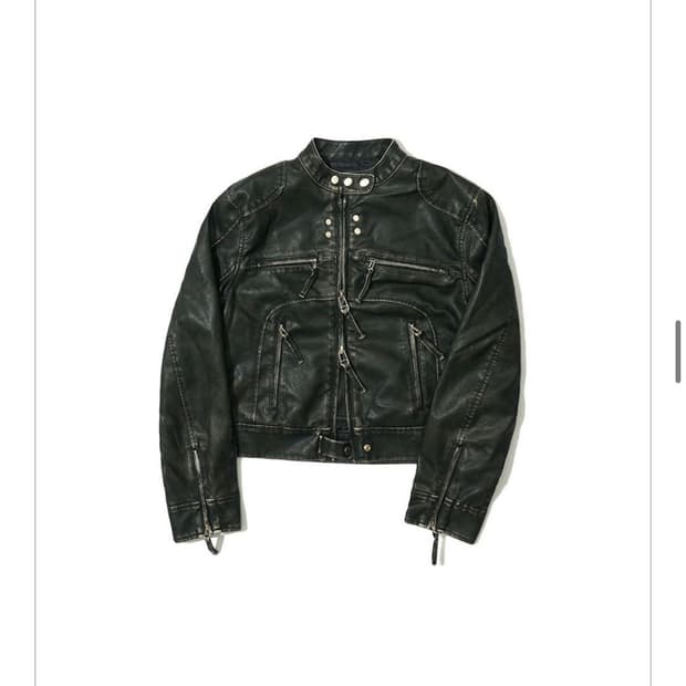 파르티멘토 우먼 WASHED LEATHER BIKER JACKET_BLA