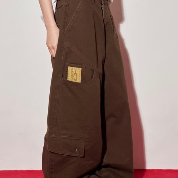 루저스클럽 losers club 멀티 카고포켓 와이드 면팬츠(브라운)