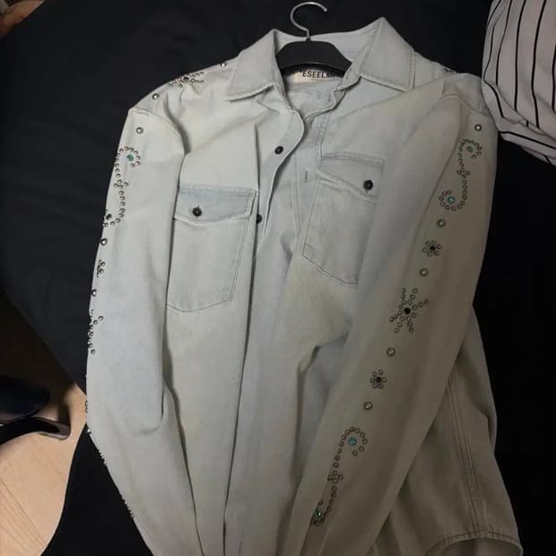 에씰미 데님셔츠 