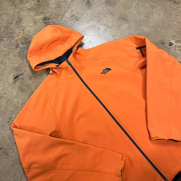 [정품/L] 노스페이스 오렌지색 후드 바람막이 자켓 b10