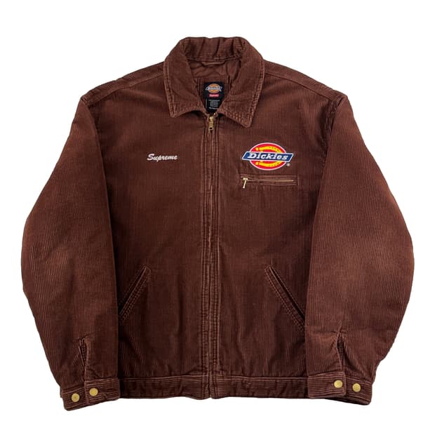 슈프림 x 디키즈 코듀로이 워크 자켓 브라운