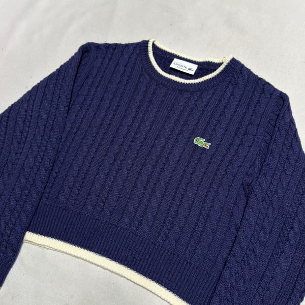 라코스테 크롭 여성 니트