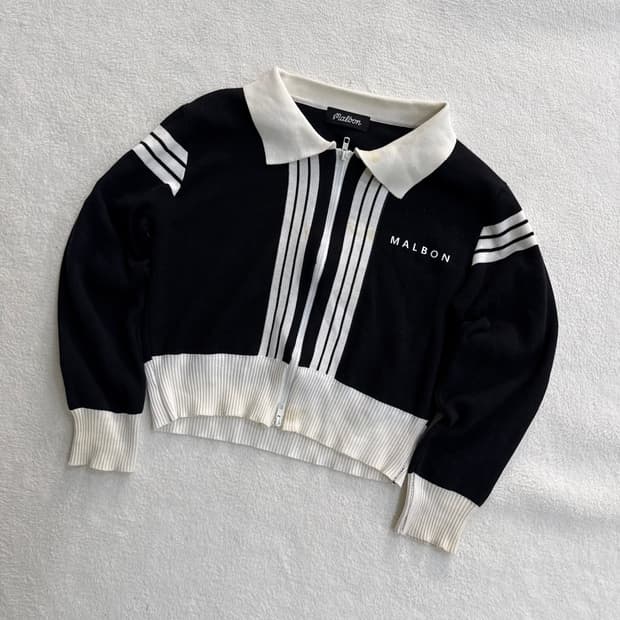 실측확인 말본 니트 집업 0331T