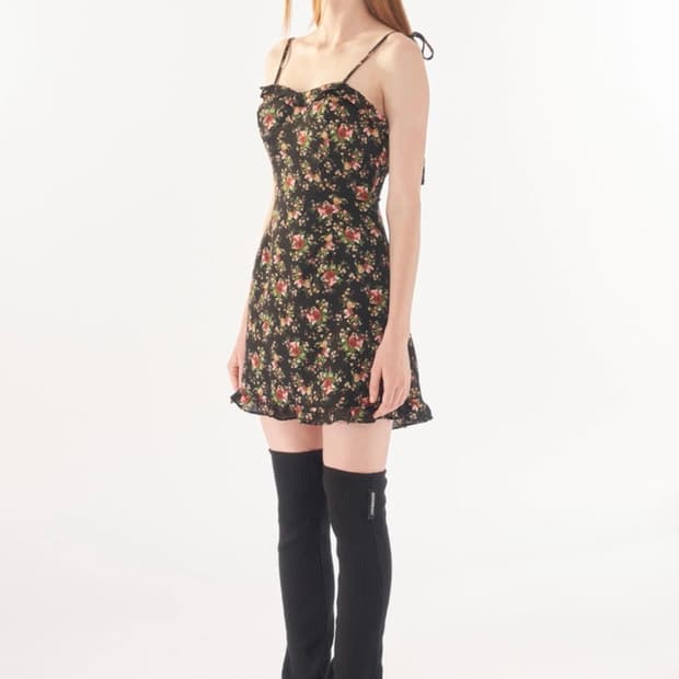 [택 o] 오드원아웃 FLOWER ONE PIECE_BLACK