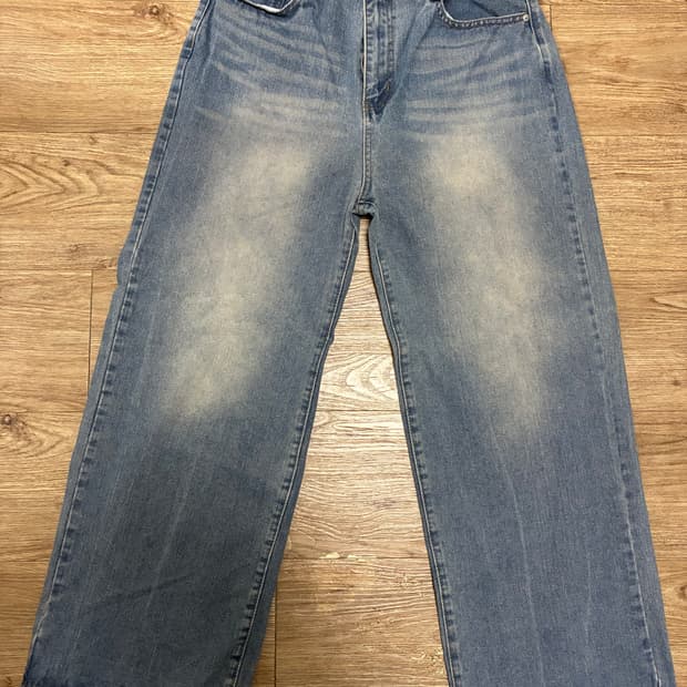 워싱 와이드 데님 연청