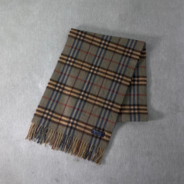 버버리 노바체크 캐시미어 그린 머플러 