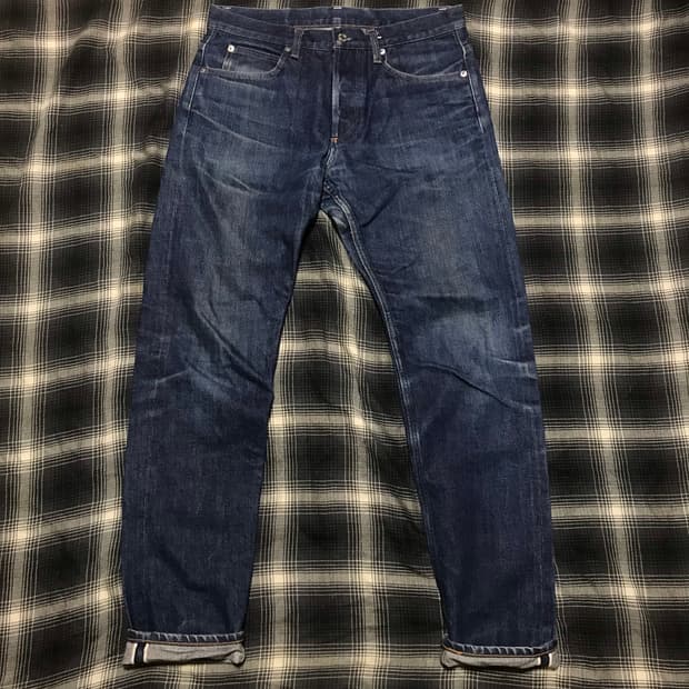 재팬 뷰티앤유스 유나이티드 에로우즈 버튼 플라이 페이딩 셀비지 데님