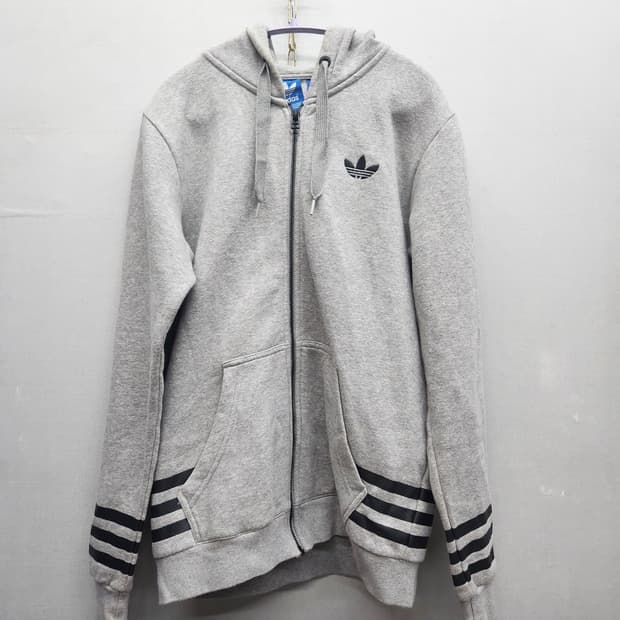 아디다스 로고 후드집업 M
