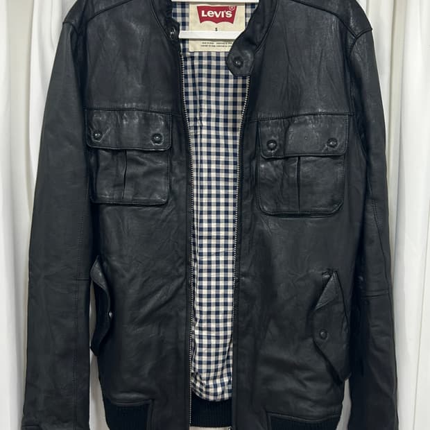 리바이스 블랙 가죽자켓 레더 아우터 S (무료배송)