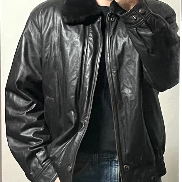 대동모피 소가죽 봄버 자켓