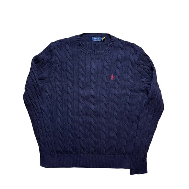 폴로 꽈배기 니트