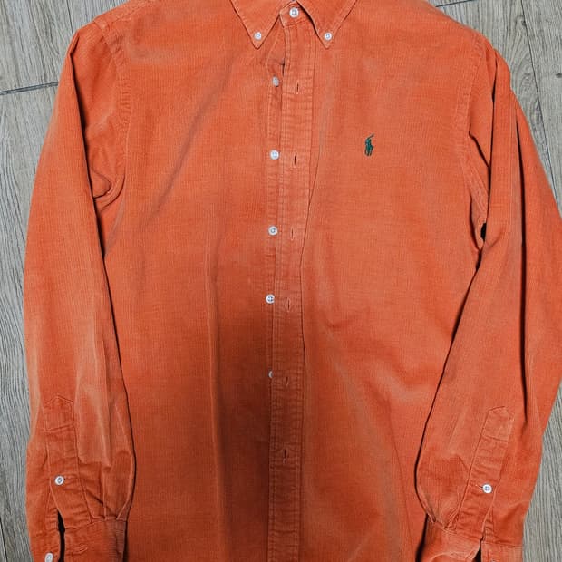 폴로 polo 헤비 코듀로이 셔츠 오렌지 커스텀핏L 100-105
