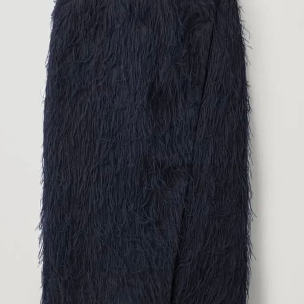 cos 코스 네이비 페더 랩스커트  34사이즈