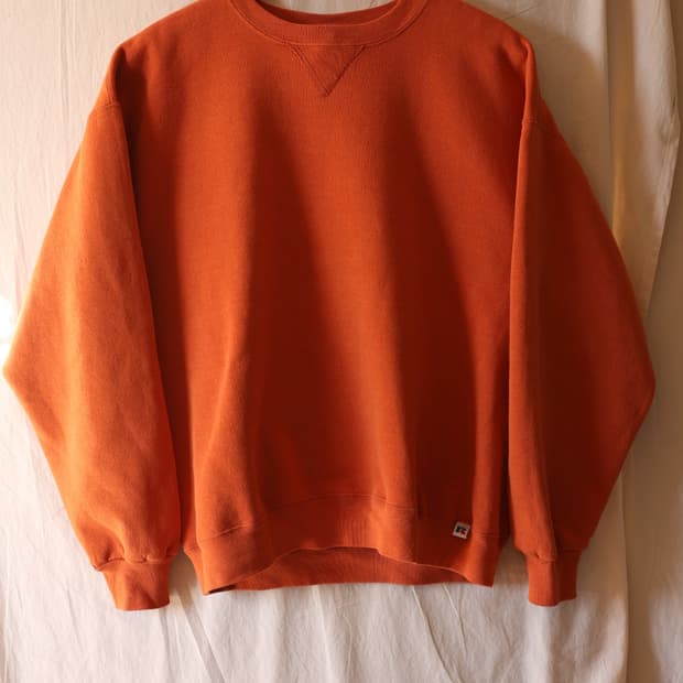 러셀 90s 스웻셔츠 맨투맨 톤 다운 오렌지 L