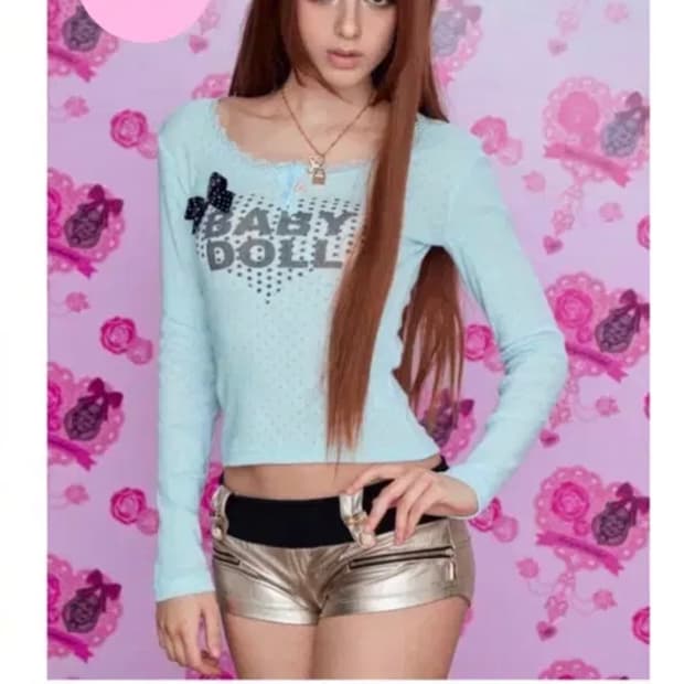 베메클 Babydoll top (baby blue)