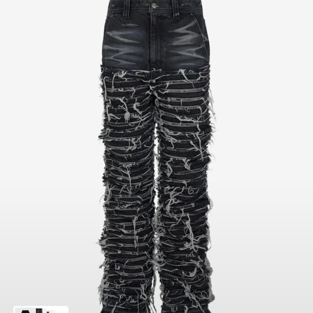 레씨토 Extreme Washed Crack Denim Pants S
