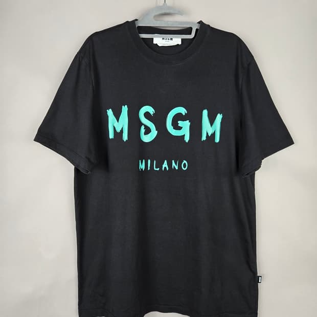 [무료배송]MSGM 남성 S 기본 로고 반팔티 반팔 티셔츠 블랙