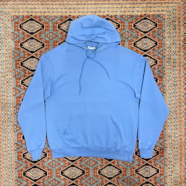 챔피온 블루 기모 후드티셔츠 남성L