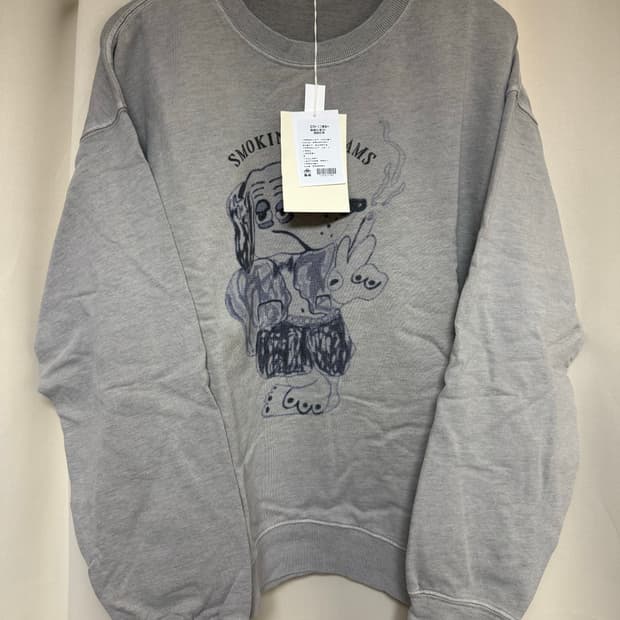 폴리테루 x 행크 스웨트셔츠 블루 독 빈티지 그레이 3 팝니다