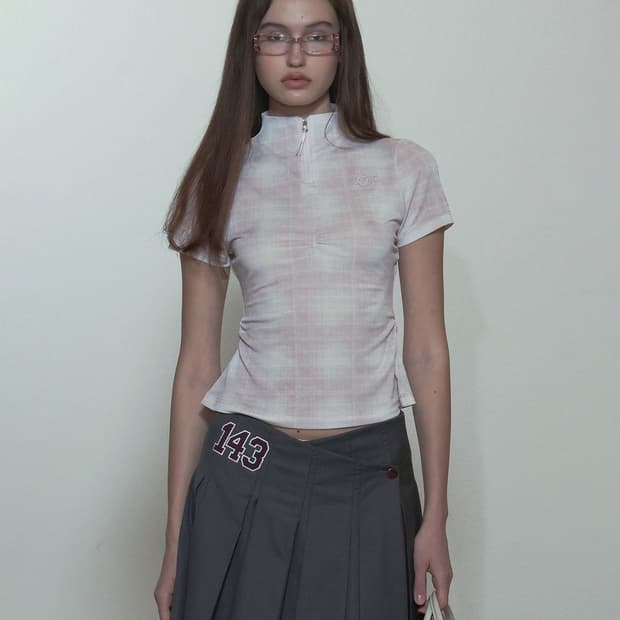 스컬프터 긱 하프 집업 페일 핑크